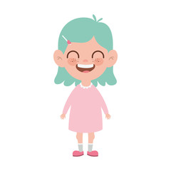 baby girl standing smiling on white background