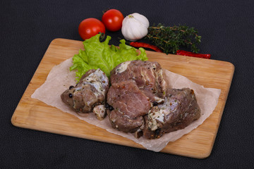 Marinated pork meat ready for coocking
