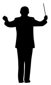 Music conductor silhouette