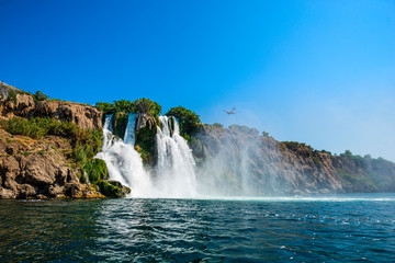 Antalya waterfall in the sea, Turkey