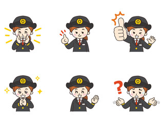 運転士の女性セット