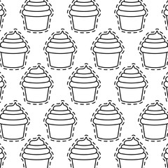 pattern of patches of sweet cupcakes