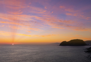 Fototapeta premium sunrise in Getaria, Euskadi coast, Spain