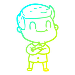cold gradient line drawing cartoon friendly man