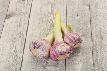 Young garlic heap