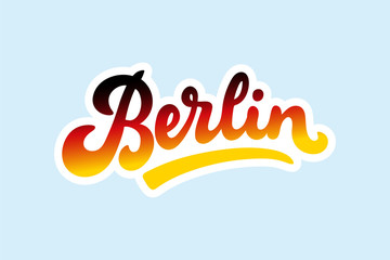 Berlin, Germany lettering vector illustration. Modern calligraphy for t-shirt, banner, poster, flyer, postcard, print, fridge magnet