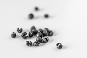 Closeup of fishing sinkers on a white background