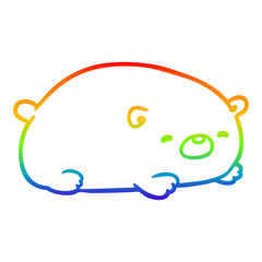 rainbow gradient line drawing cute polar bear