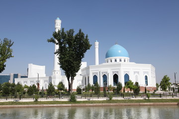 White mosque in Tashkent Uzbekistan