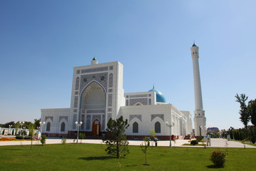 White mosque in Tashkent Uzbekistan