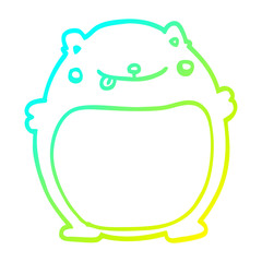cold gradient line drawing cartoon bear