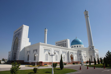 White mosque in Tashkent Uzbekistan