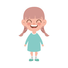 baby girl standing smiling on white background