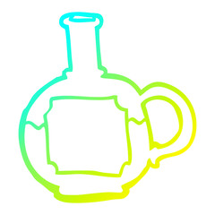 cold gradient line drawing cartoon food bottle