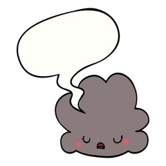 cartoon cloud and speech bubble