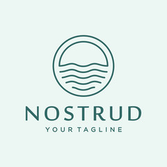 Sun and wave logo design concept. Suitable for wellness logo.