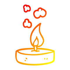 warm gradient line drawing cartoon scented candle