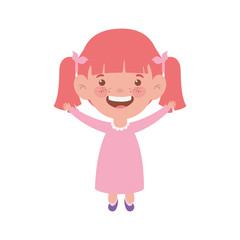 baby girl standing smiling on white background