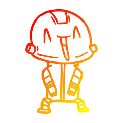 warm gradient line drawing cartoon robot