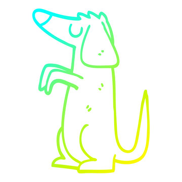 recommend clip art: cold gradient line drawing cartoon well behaved dog