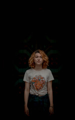 grunge teen model portrait looking to the side