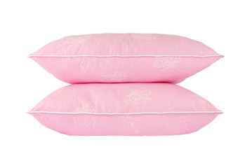 pillows,white background,pure white background,two pillos,flowers,pattern,colors,shiny material, stock photography