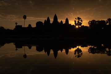 Golden sunrise at Angkor Wat Temple