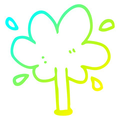cold gradient line drawing cartoon water squirt