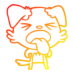 warm gradient line drawing cartoon disgusted dog