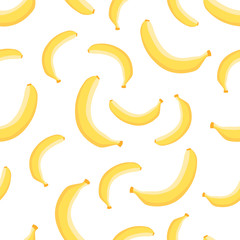 Obraz na płótnie Canvas Seamless pattern of banana, tropical decoration in flat style.