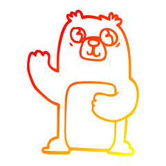 warm gradient line drawing cartoon black bear