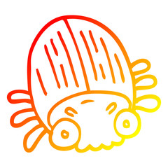 warm gradient line drawing cartoon huge beetle