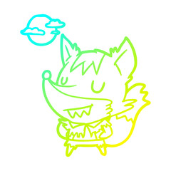 cold gradient line drawing halloween werewolf