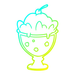 cold gradient line drawing tasty dessert