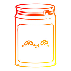 warm gradient line drawing cartoon glass jar