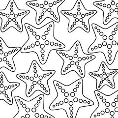 pattern cute starfishes animals background