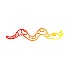 warm gradient line drawing cartoon snake