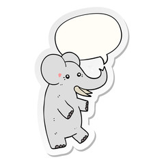 cartoon elephant and speech bubble sticker