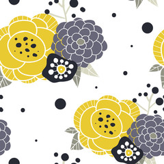 Abstract plants seamless pattern