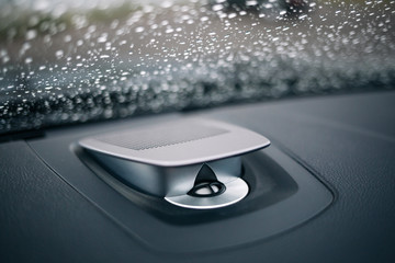 Sound speaker in a modern car panel