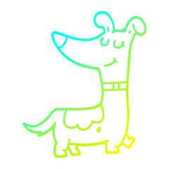 cold gradient line drawing cartoon dog