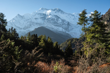 Scenery landscape of Himalaya mountains in Nepal.