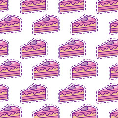 pattern patches of slices sweet cakes