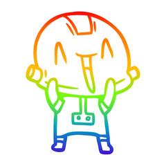 rainbow gradient line drawing cartoon robot
