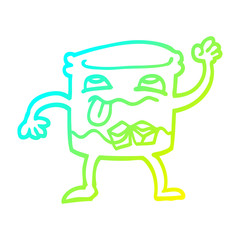 cold gradient line drawing cartoon whisky glass