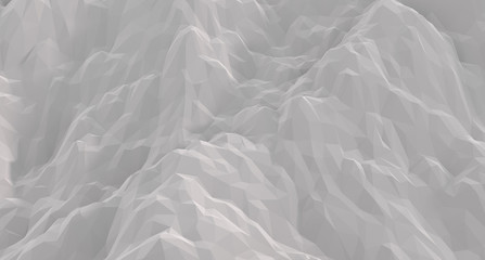Low poly grey rocks. Graphic resources. 3D rendering.