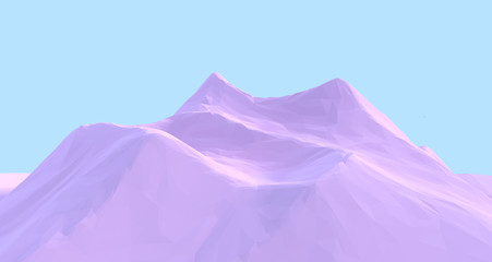 Pink low poly rocks. Graphic resources. 3D rendering.