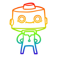 rainbow gradient line drawing cartoon robot