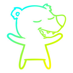 cold gradient line drawing cartoon bear