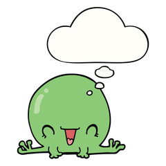 cartoon frog and thought bubble